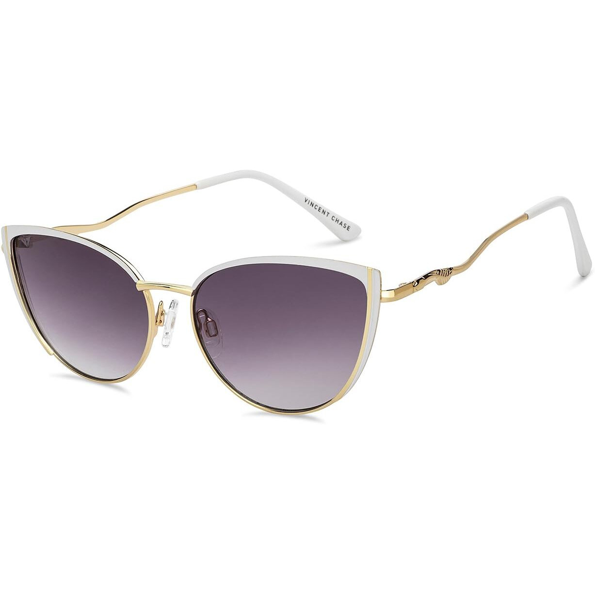 Vincent Chase By Lenskart | Gold Pink Full Rim Cat Eye | Economic Range | Branded Latest and Stylish Sunglasses | 100% UV Protected | Women | Large | VC S15802