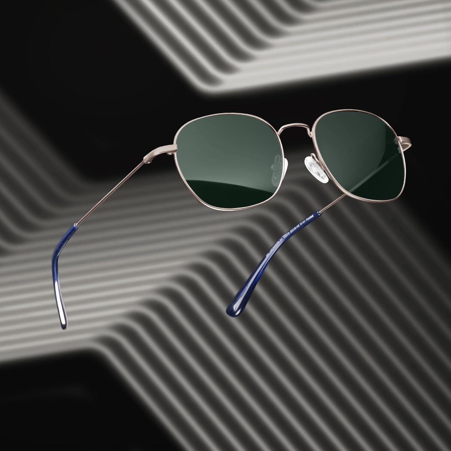 VINCENT CHASE EYEWEAR By Lenskart | Full Rim Round | Polarized and 100% UV Protected Sunglasses | Men & Women | Large | VC S13132 Grey Frame/Green Lens - Pack of 1