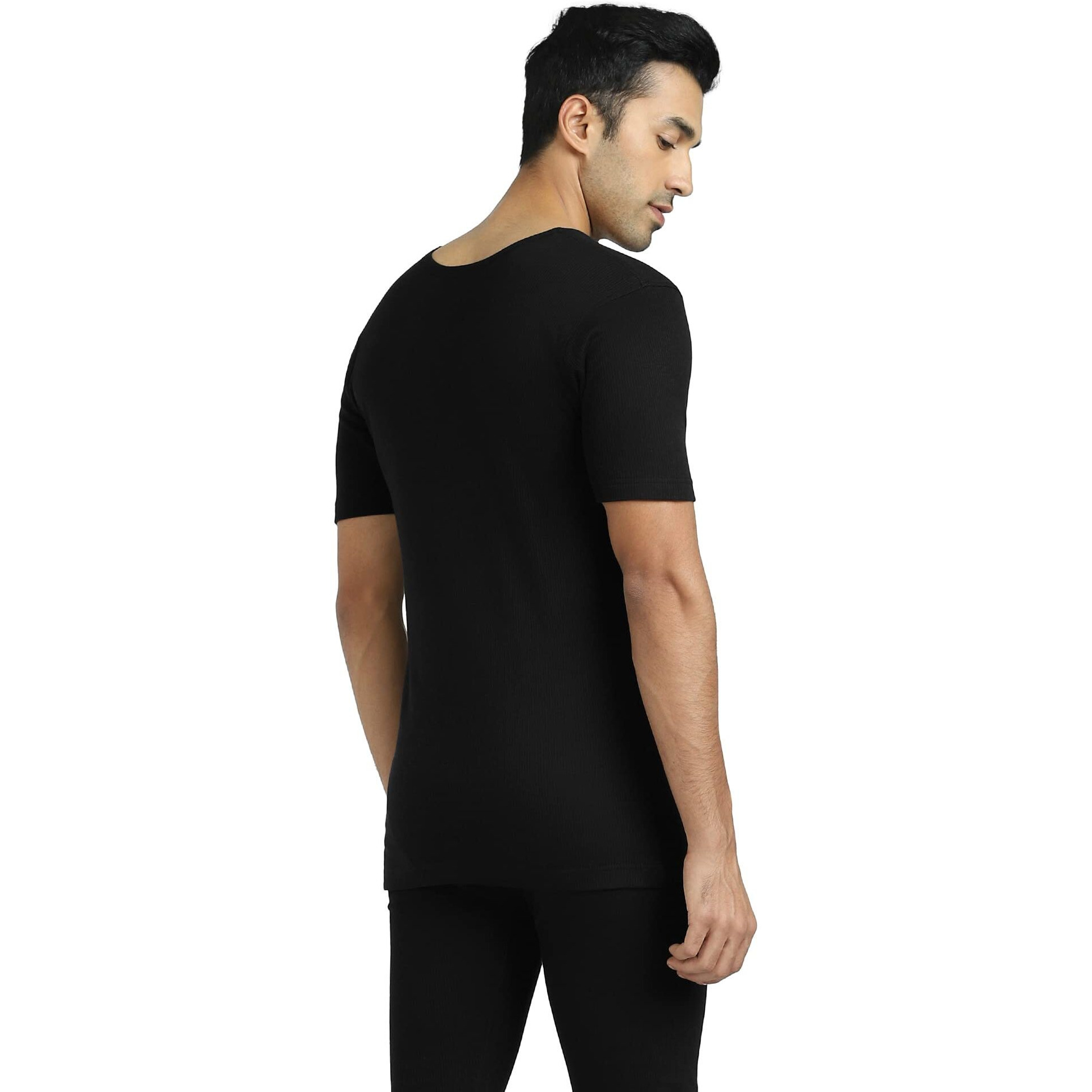 XYXX Men's Alpine Cotton Rich Thermal Set (M Black)