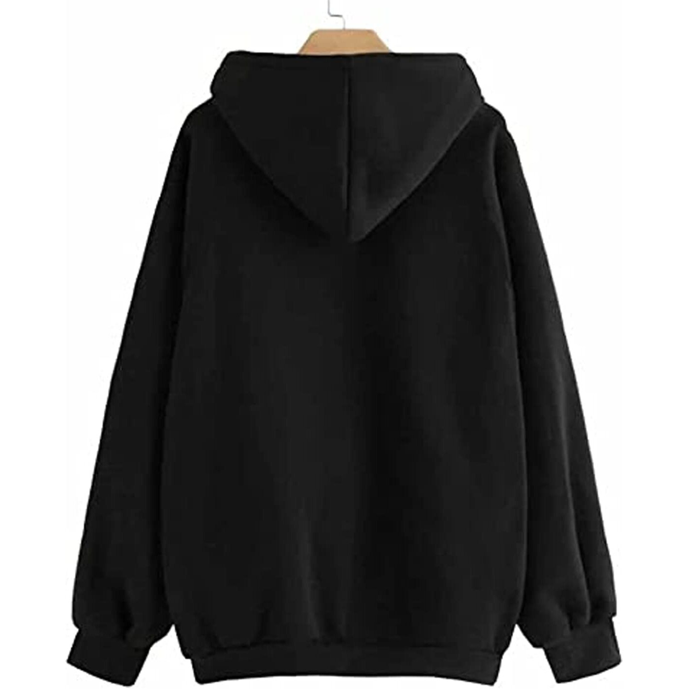 JUNEBERRY Women Sweatshirt with Hoodies, Cotton Blend Full Sleeves Jumper Women Winter Wear, Round Neck Regular Fit Long Sleeve Womens Sweatshirt, Winter Wear for Women (XL) Black