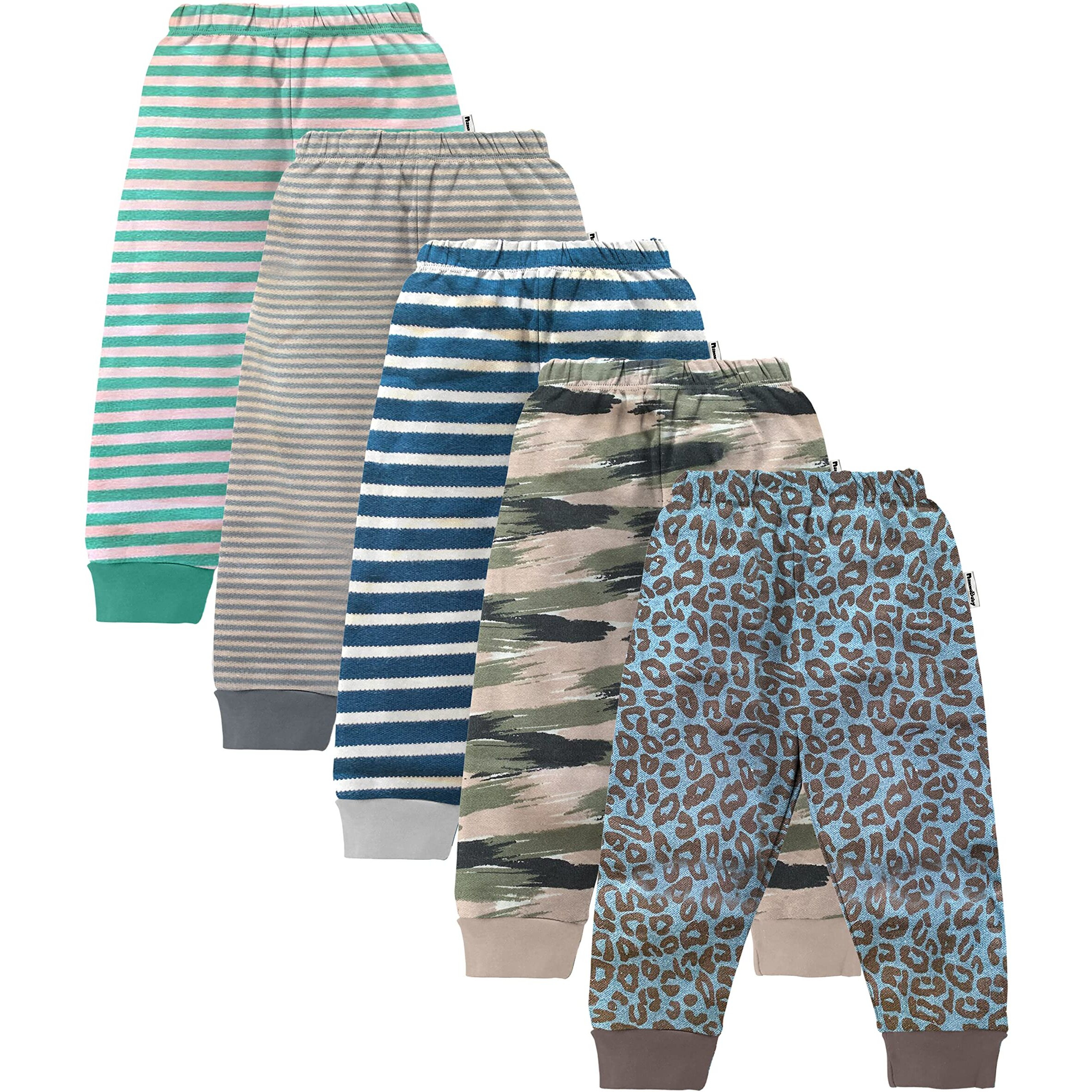 NammaBaby Cotton Pants for Infants (Multicolor,12-18 Months) - Set of 5 Unisex-Baby Regular