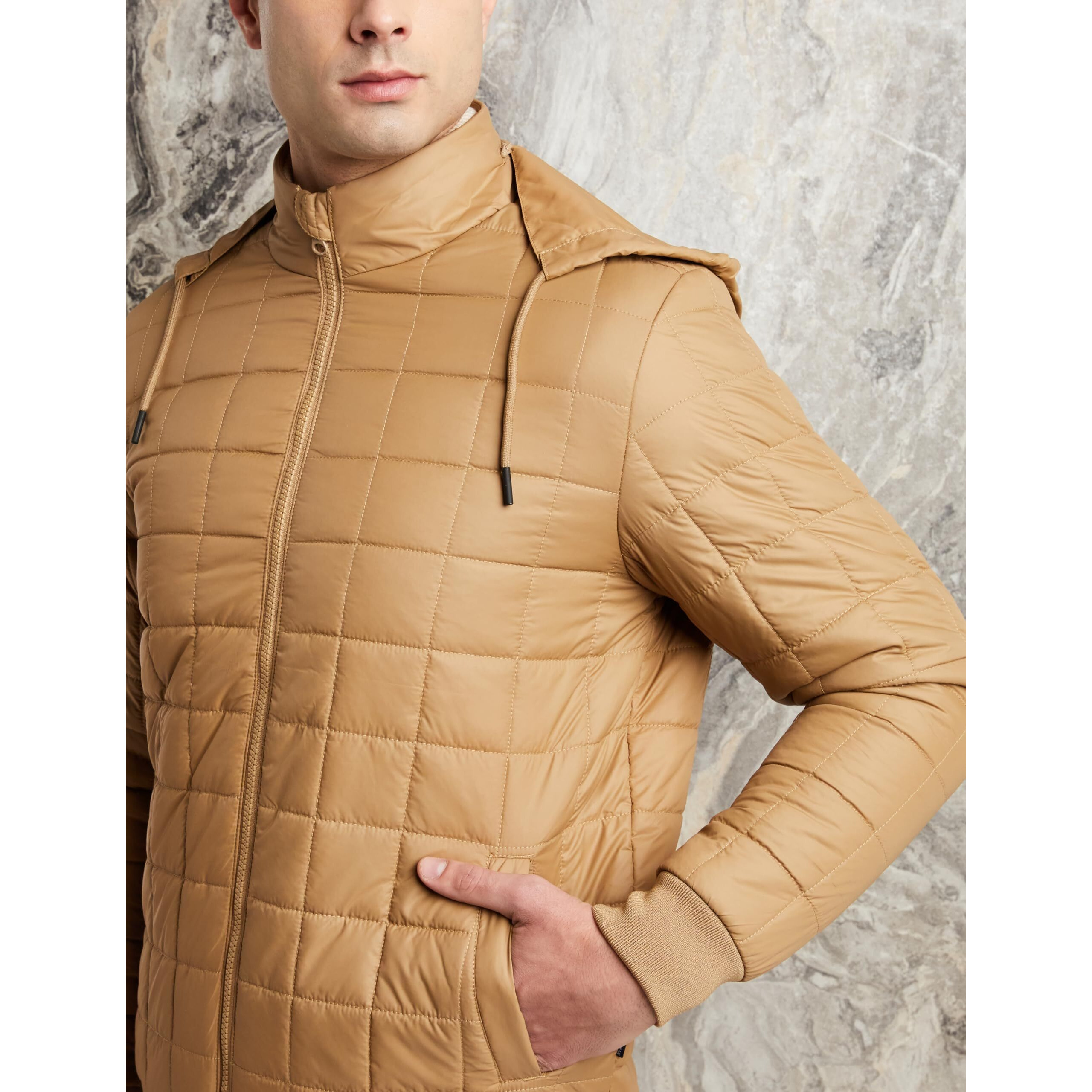 Amazon Brand - Symbol Polyester Men's Solid Full Sleeves Regular Fit Bomber Jacket (Aw22-Sy-Qb-Jk-01_Camel_L)
