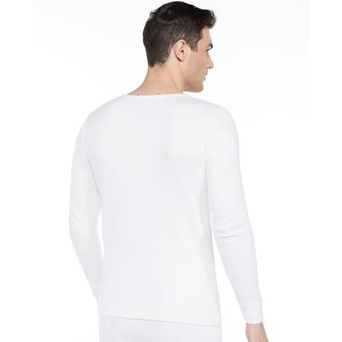 Amazon Brand - Symbol Men's Full Sleeve Thermal Top | Winter Wear | Body Warmer Vest (SYM-M-A24-THV-2000_White_XL)