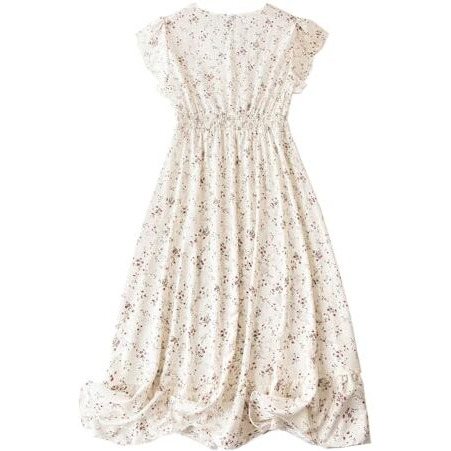 TOPLOT Dresses for Women|One Piece Dress for Women|Western Dress for Women (Dress-5185-Off White-S)