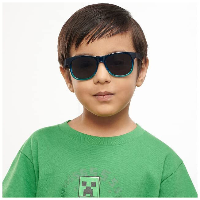 Hooper By Lenskart | Full Rim Square Kids Sunglasses | 100% UV Protected | For Boys & Girls (Age 5-8 yrs) | HP S14899M (Transparent Blue)