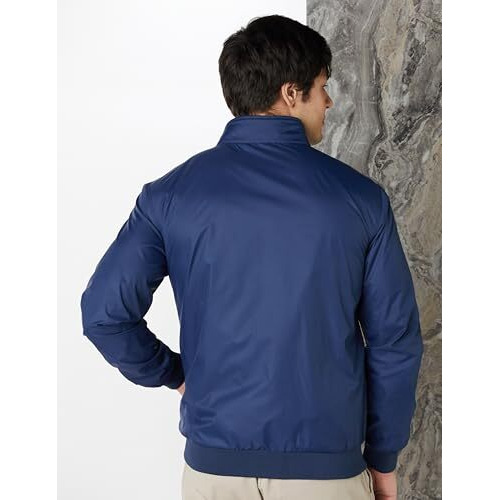 Amazon Brand - Symbol Men's Solid Reversible Regular Fit Lightweight Jacket (AW23-SY-JK-112_Navy / Maroon_XL)