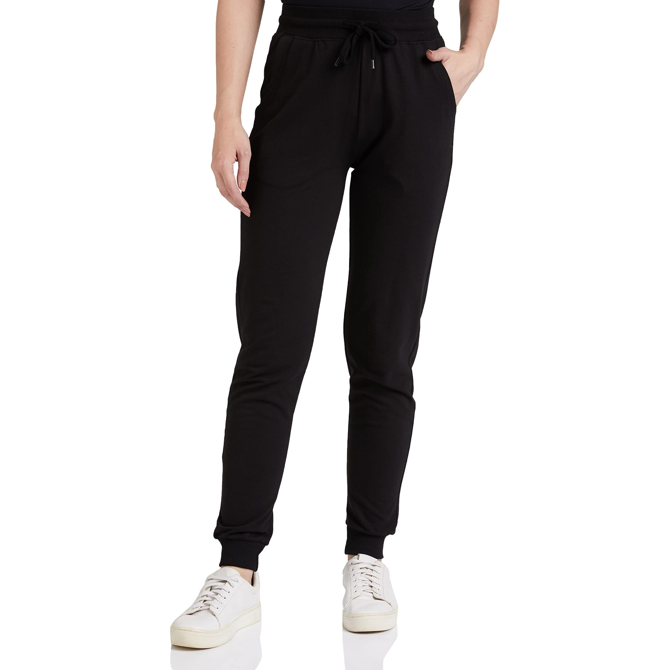 Amazon Brand - Symbol Women's Tapered Jogger Stretchable Casual Trousers (JOG-01_Black_Xl)