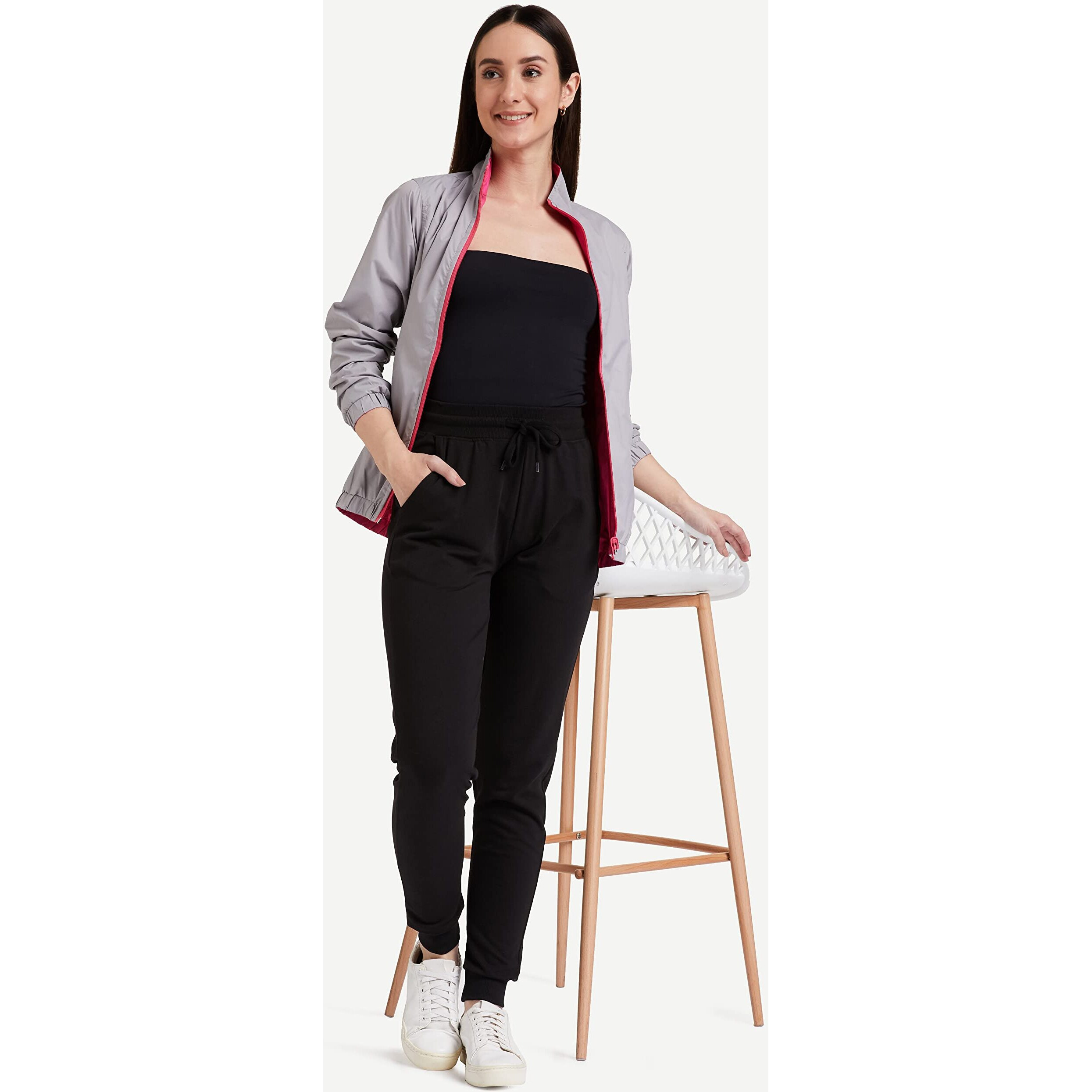 Amazon Brand - Symbol Women's Tapered Jogger Stretchable Casual Trousers (JOG-01_Black_Xl)