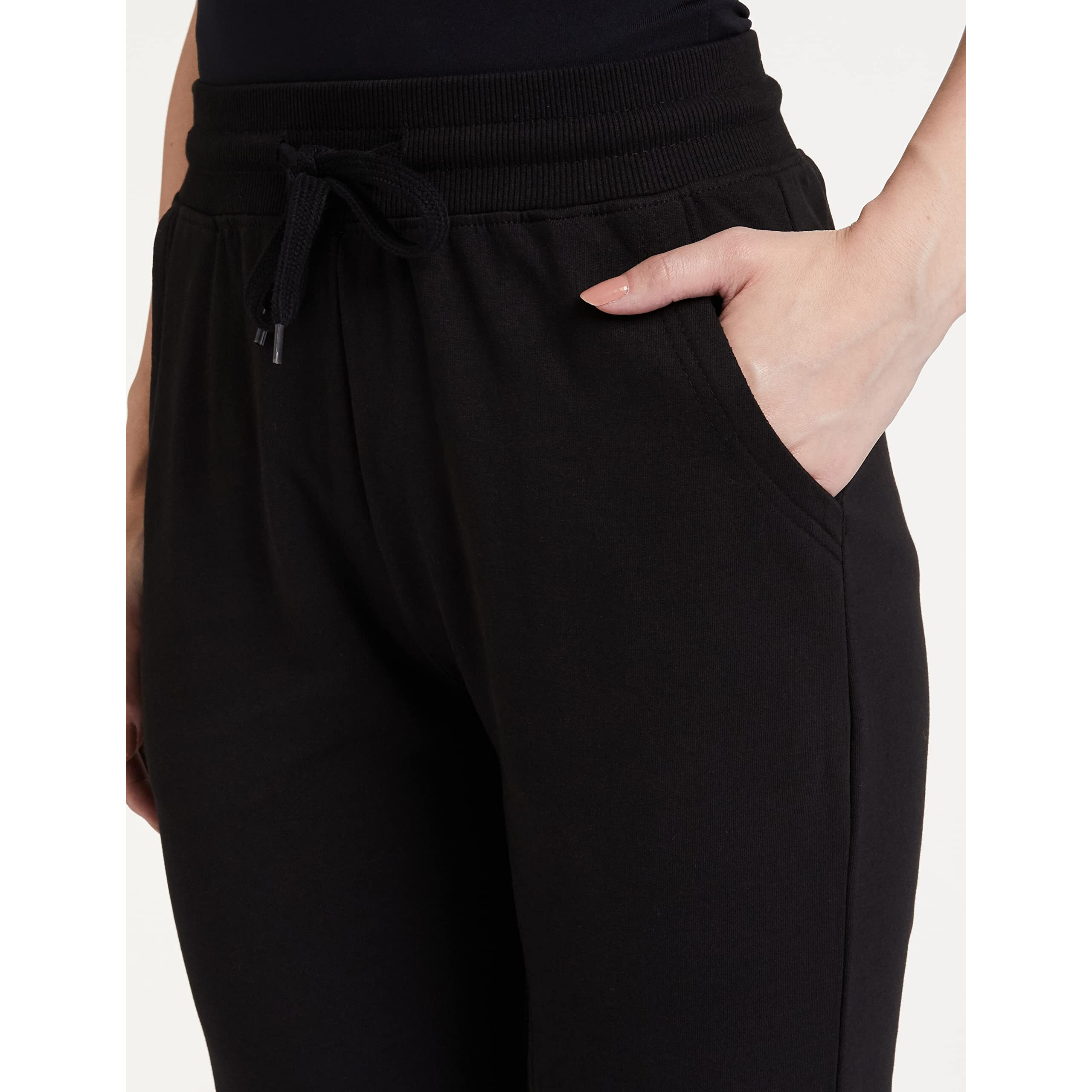 Amazon Brand - Symbol Women's Tapered Jogger Stretchable Casual Trousers (JOG-01_Black_Xl)