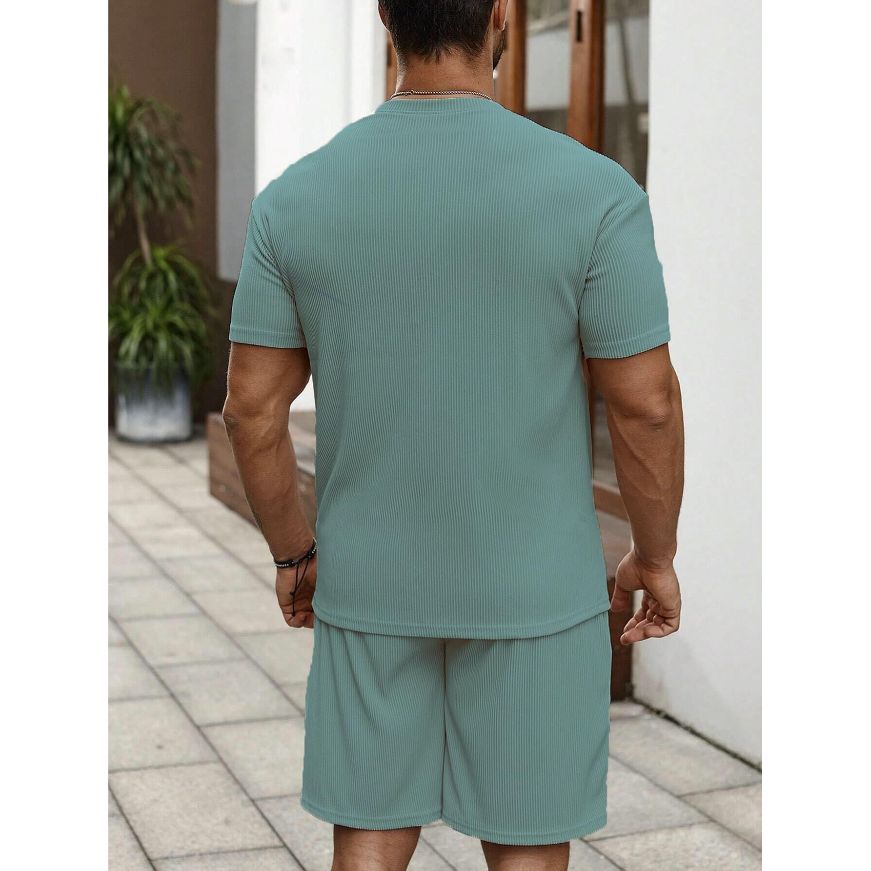 SMOWKLY Men's Pyjama Set || T-Shirt and Shorts Set for Men || Night Wear for Men || Night Suit for Men (1166_MTNS_RM_M)