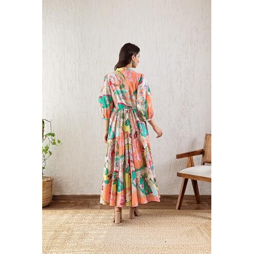 GRECIILOOKS Rayon Below The Knee One Piece Maxi Bodycon Dresses Midi Dress for Women (GL-WD1232_Multicolor