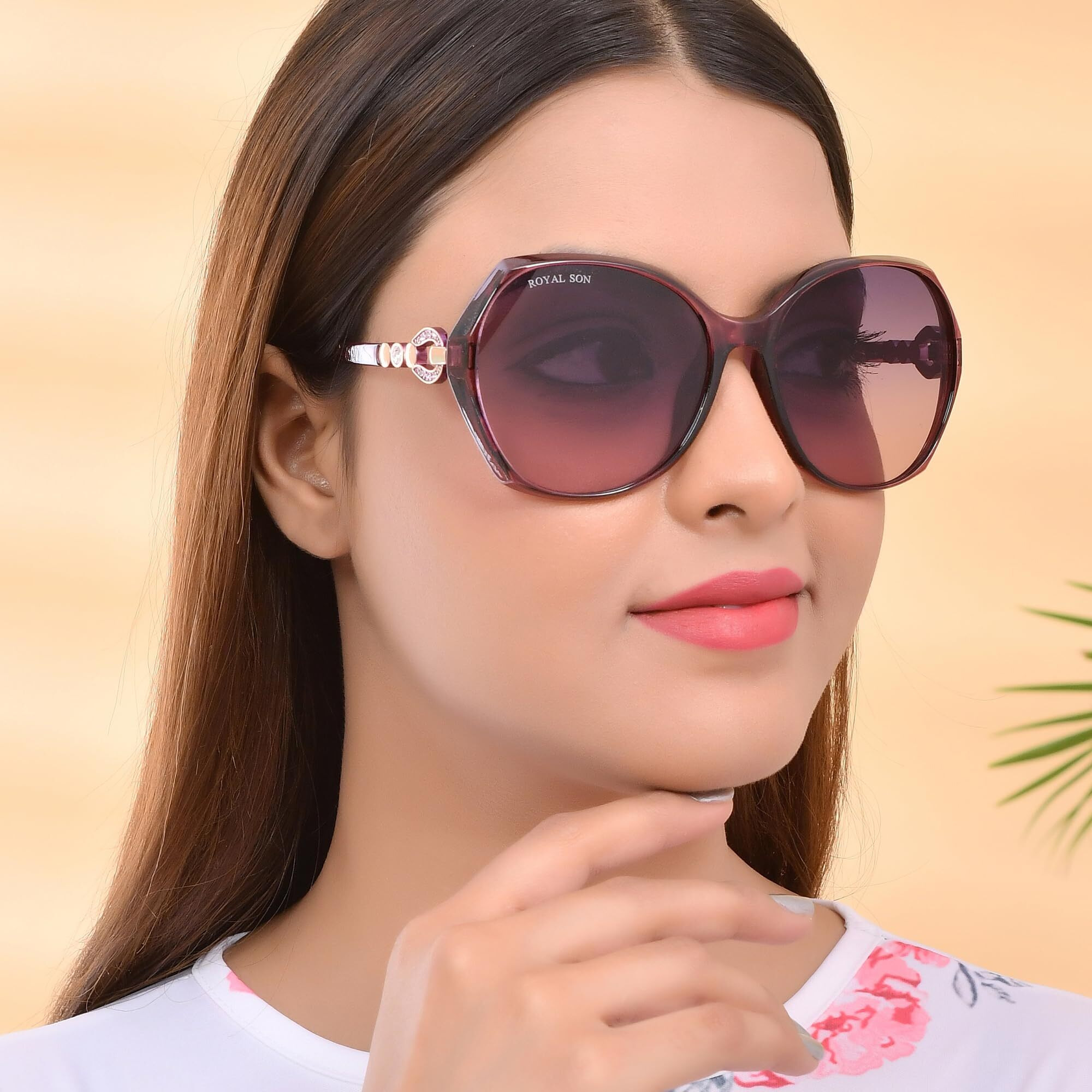 ROYAL SON Butterfly Polarization Uv Protection Women Sunglasses Black Lens - Chiwm00116-C4