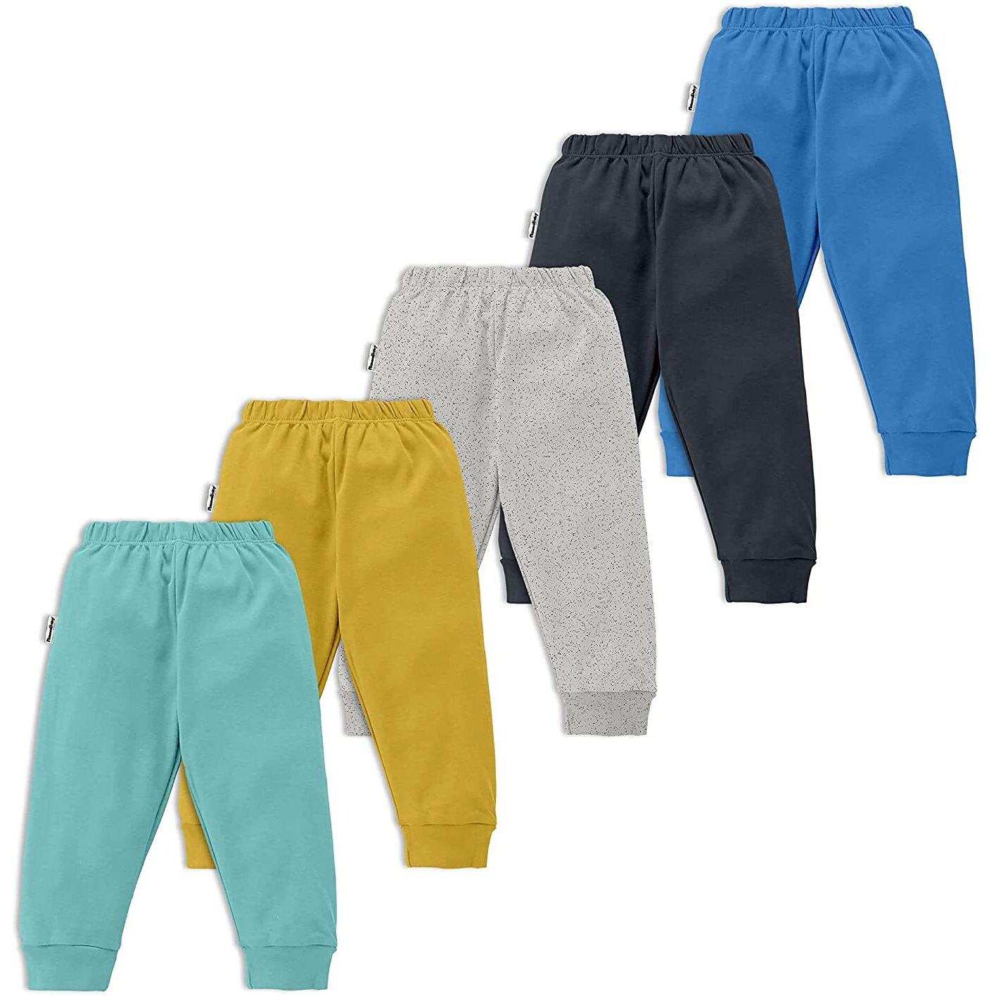 NammaBaby Boys Cotton Printed Track Pants Boy's Regular fit Trackpants (Assorted Prints) (4-5 Years, Pack of 5)