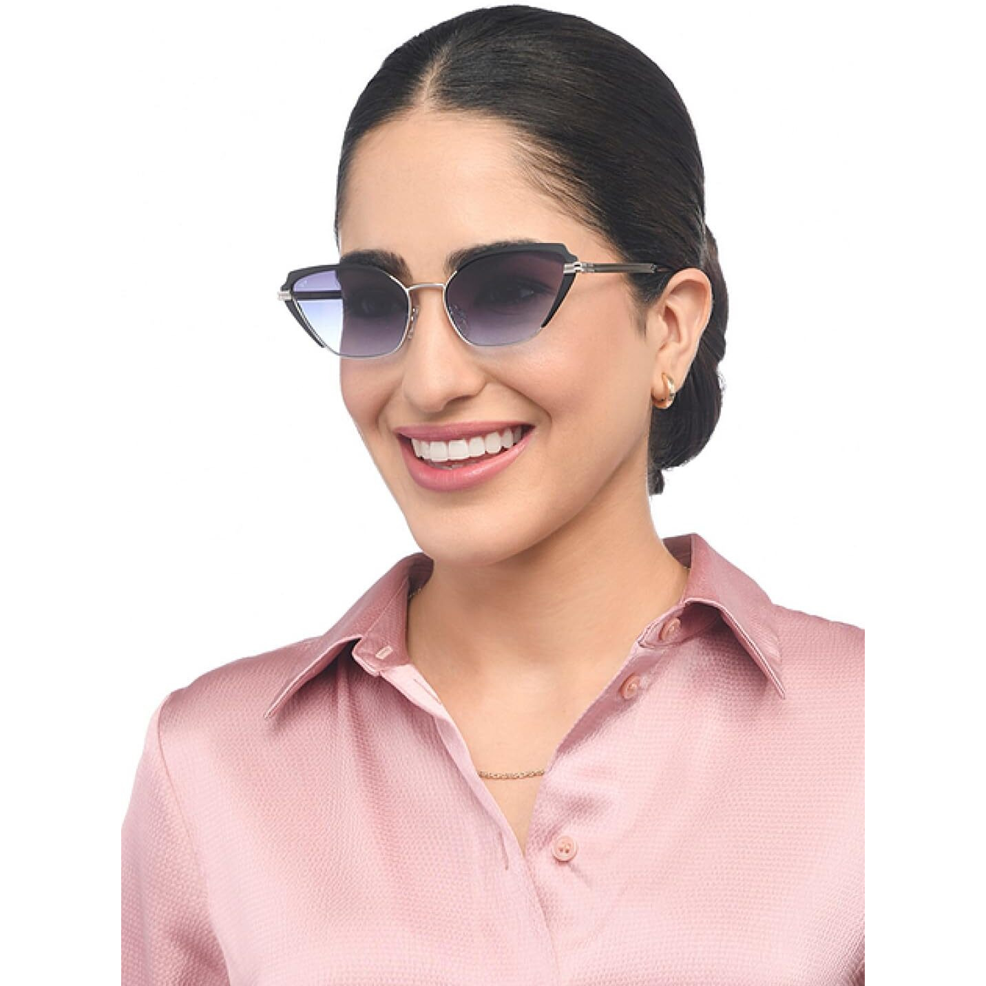 VINCENT CHASE EYEWEAR By Lenskart|Silver Grey Full Rim Cat Eye|Fashion Essentials|Branded Latest And Stylish Sunglasses|100% Uv Protected|Women|Large|Vc S15798