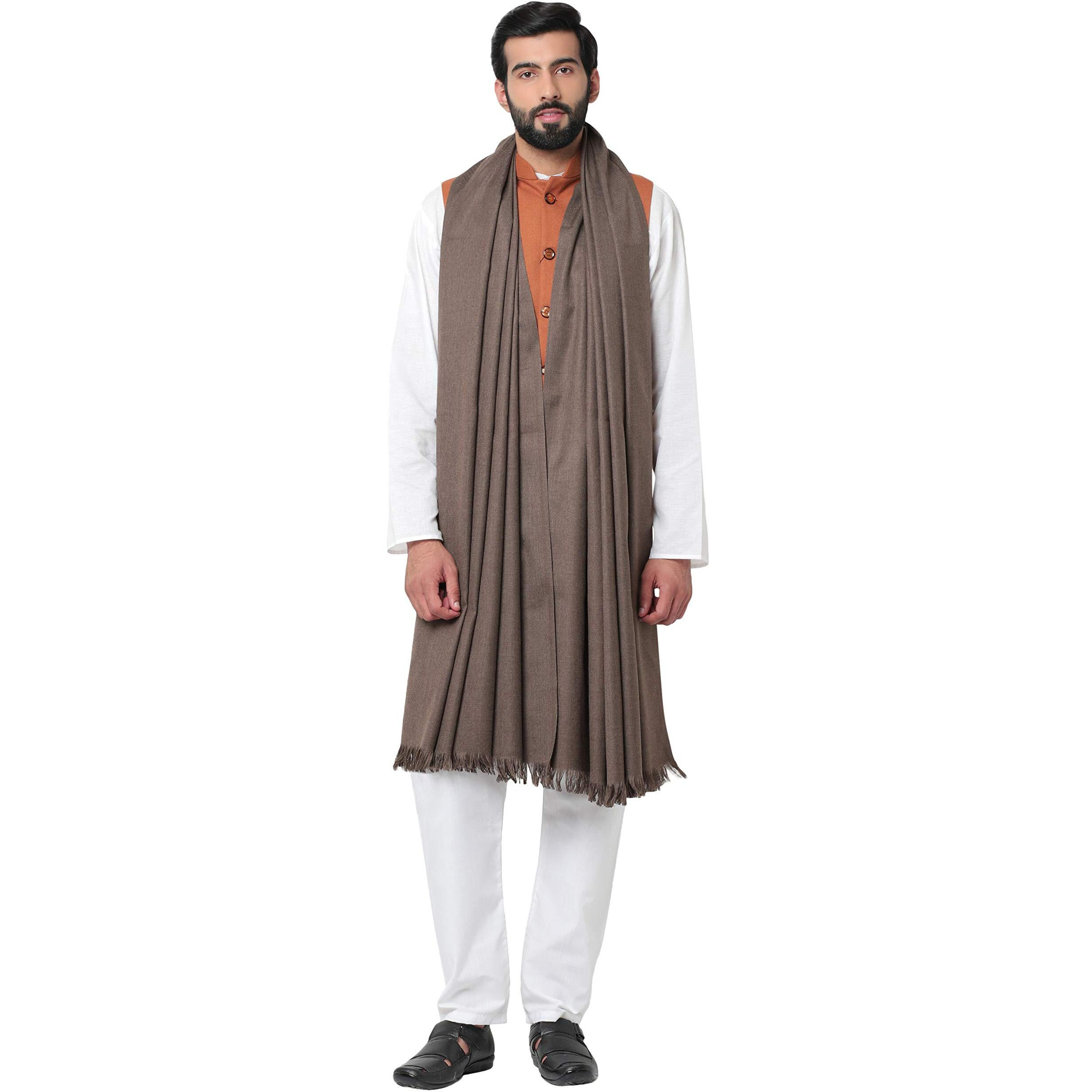 Weavers Villa Men's Plain Woollen Dhariwal Grey Lohi/Shawl, 125cm x 250cm