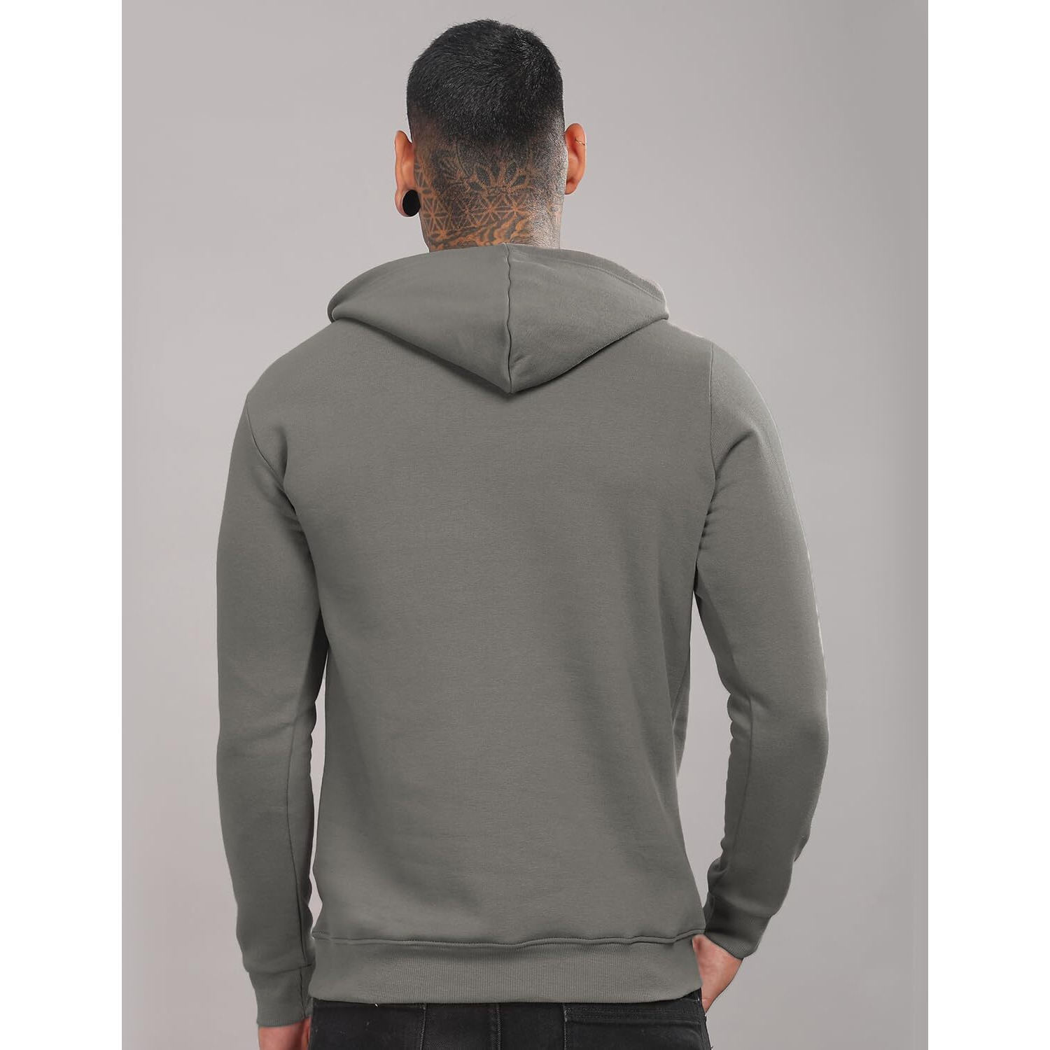 Adro Hoodies For Men | Printed Hoodie For Men | Cotton Hoodie | Mens Hoodies | Sweatshirt For Men | Hooded Hoodie|H24-Bost-Sg-Xl Steel Grey