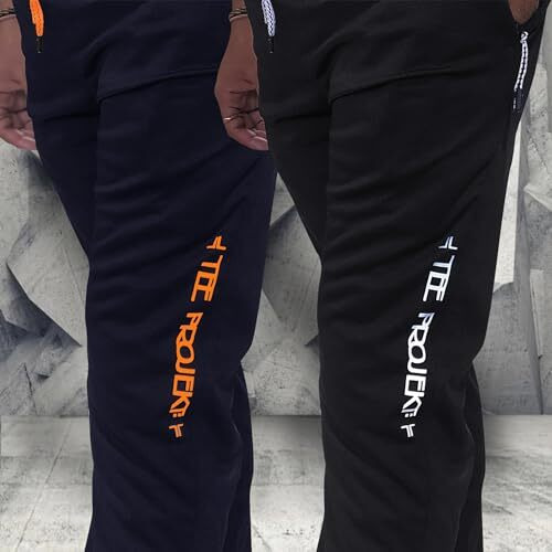 Pinkmint Men Combo Track Pant with Lycra Elastic Jogger Suitable for Active Wear, Jogger Yoga Wear, Sports (Pack of 2)