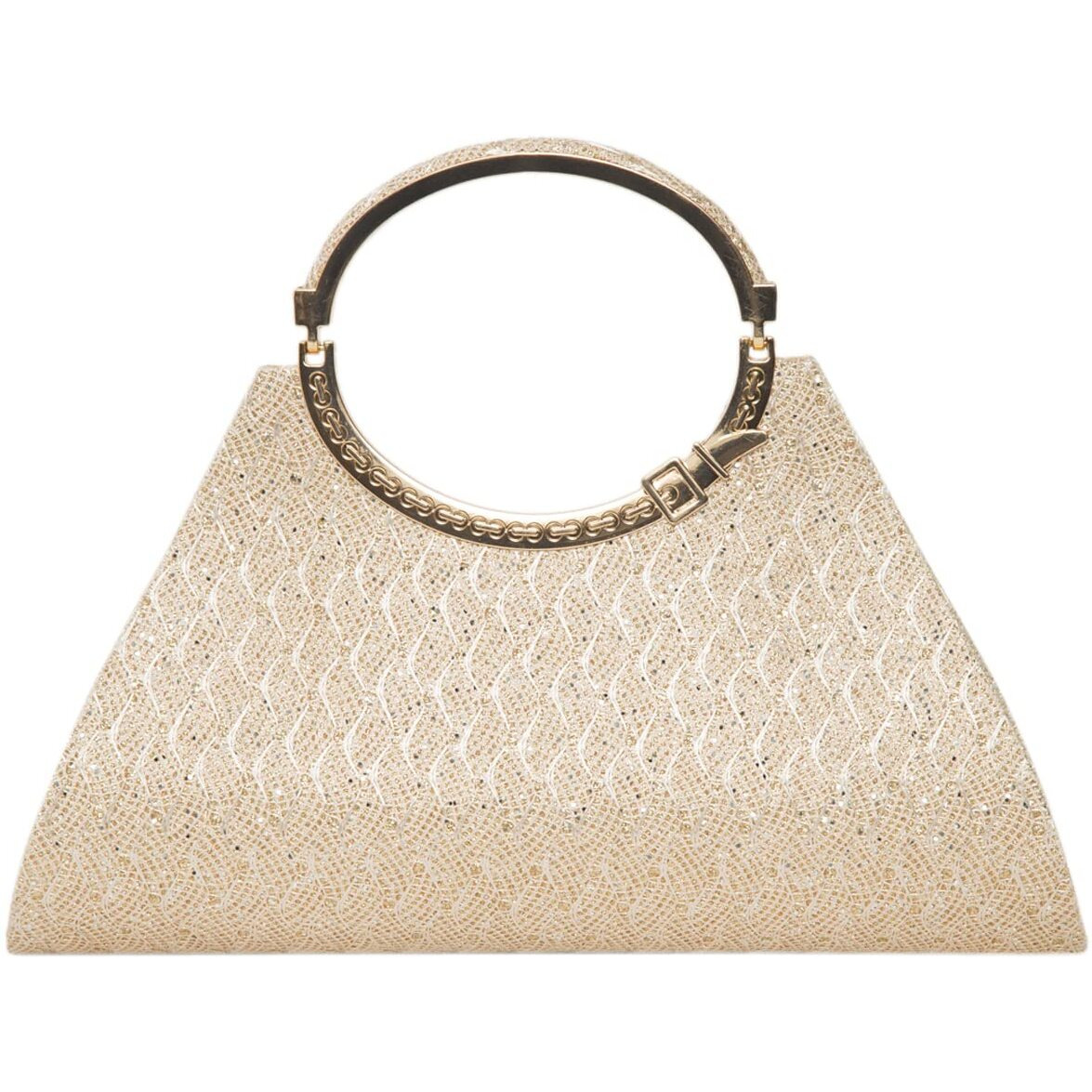 ADISA Women Girls Clutch Bag Purse Handbag Wedding Bridal (Gold)