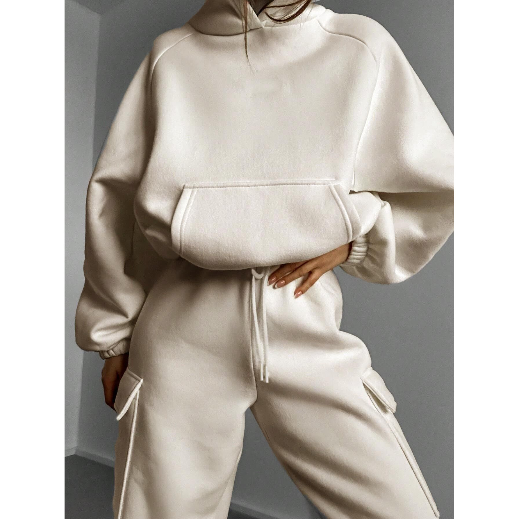 KOTTY Women's Co-Ords Solid Sweatshirt With Sweatpant