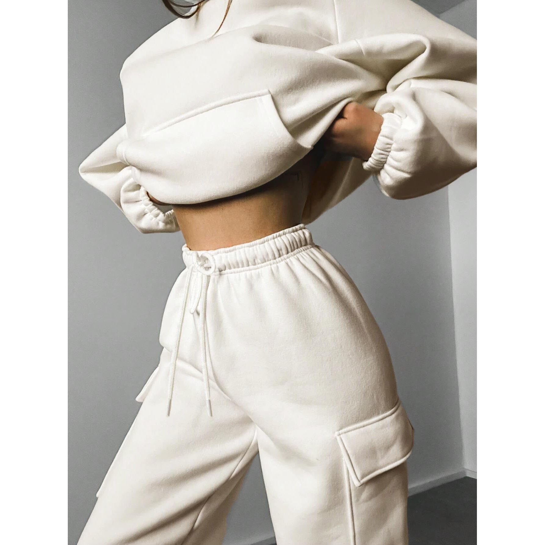 KOTTY Women's Co-Ords Solid Sweatshirt With Sweatpant