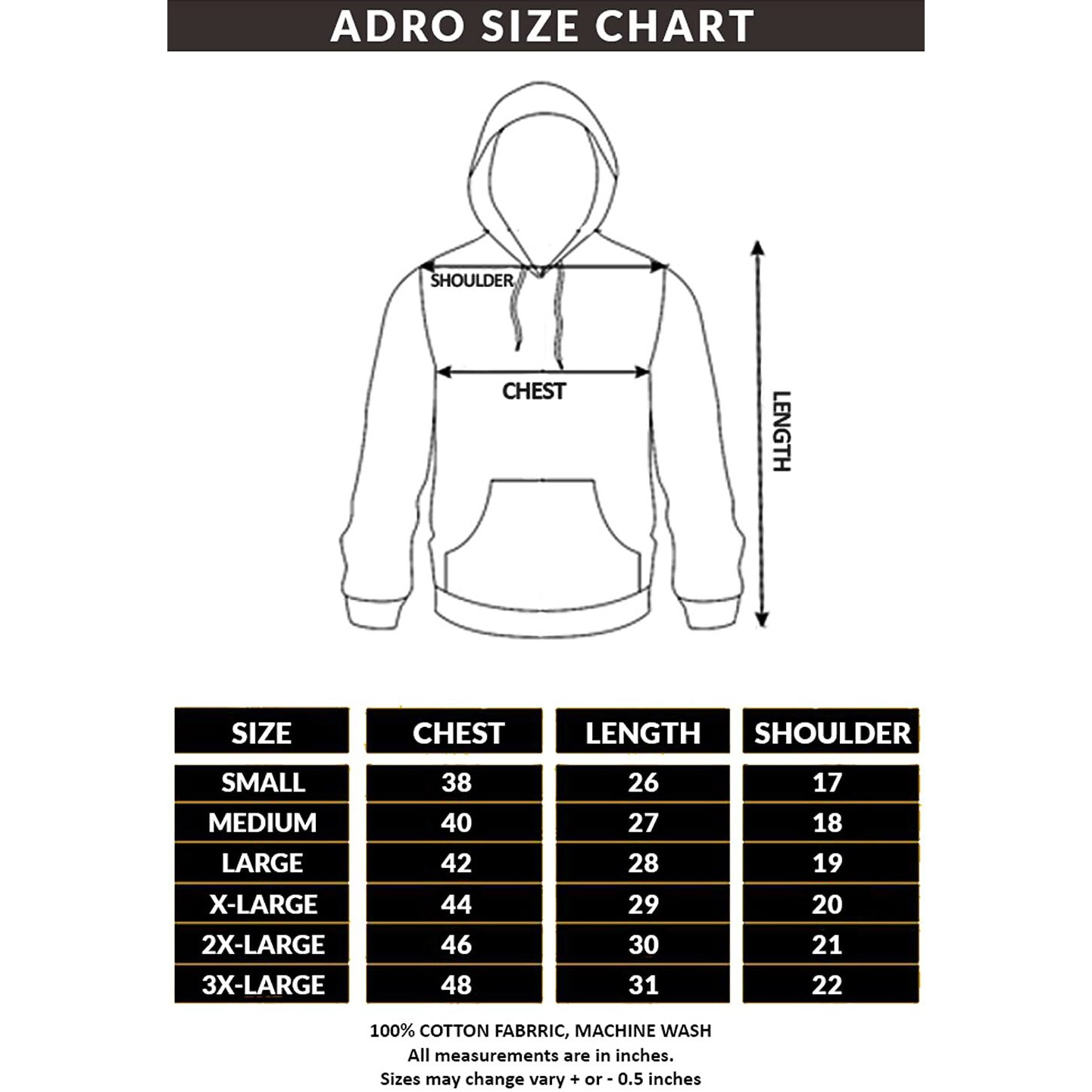 ADRO Men's Cotton Neck Hooded Sweatshirt (H21-M-GOK-BL_Black_XL)