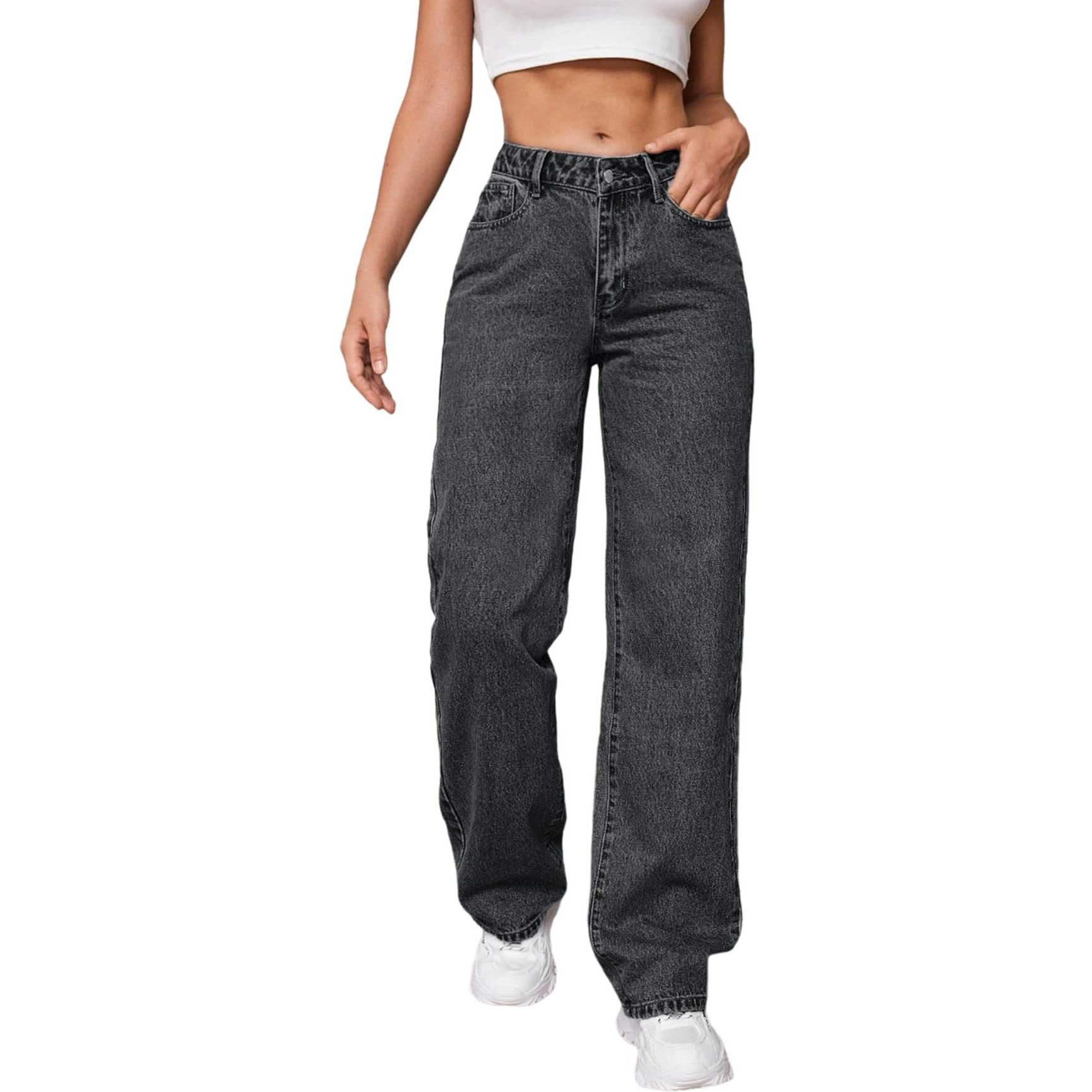 KOTTY Women's High-Rise Light Fade Stretchable Jeans(Grey,32)