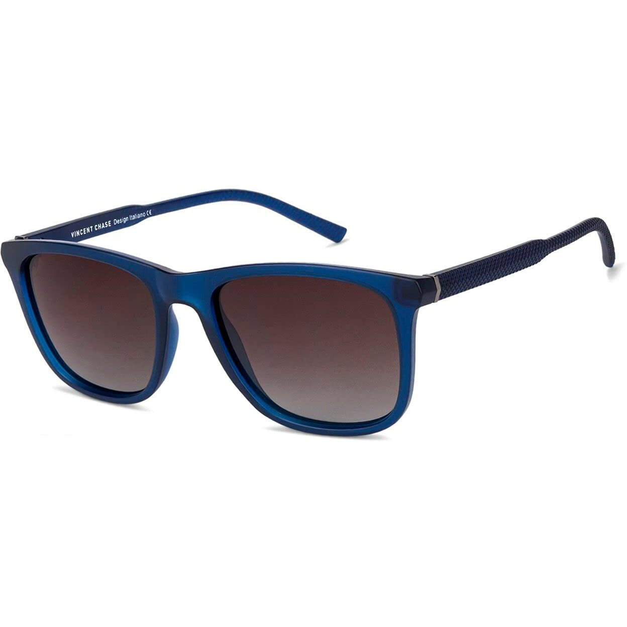 VINCENT CHASE EYEWEAR By Lenskart | Full Rim Wayfarer Branded Latest And Stylish Sunglasses | Polarization And 100% Uv Protected | Men & Women | Large | Vc S12643 Frame Blue/Lens Brown - Pack Of 1