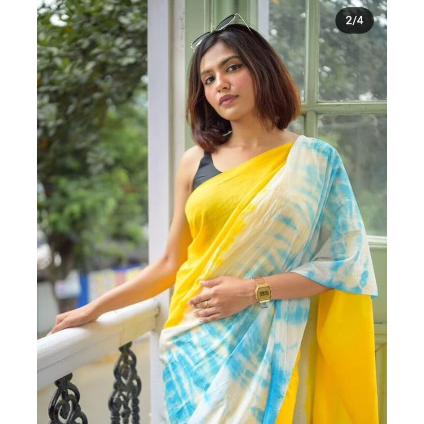 C J Enterprise Womens Pure Soft Cotton Saree Linen For Kalamkari Silk Sarees Latest Party Design Wear Wedding Sadi With Blouse Piece sari south mulmul ikkat mul print 2024 New (Yatri White Yellow)
