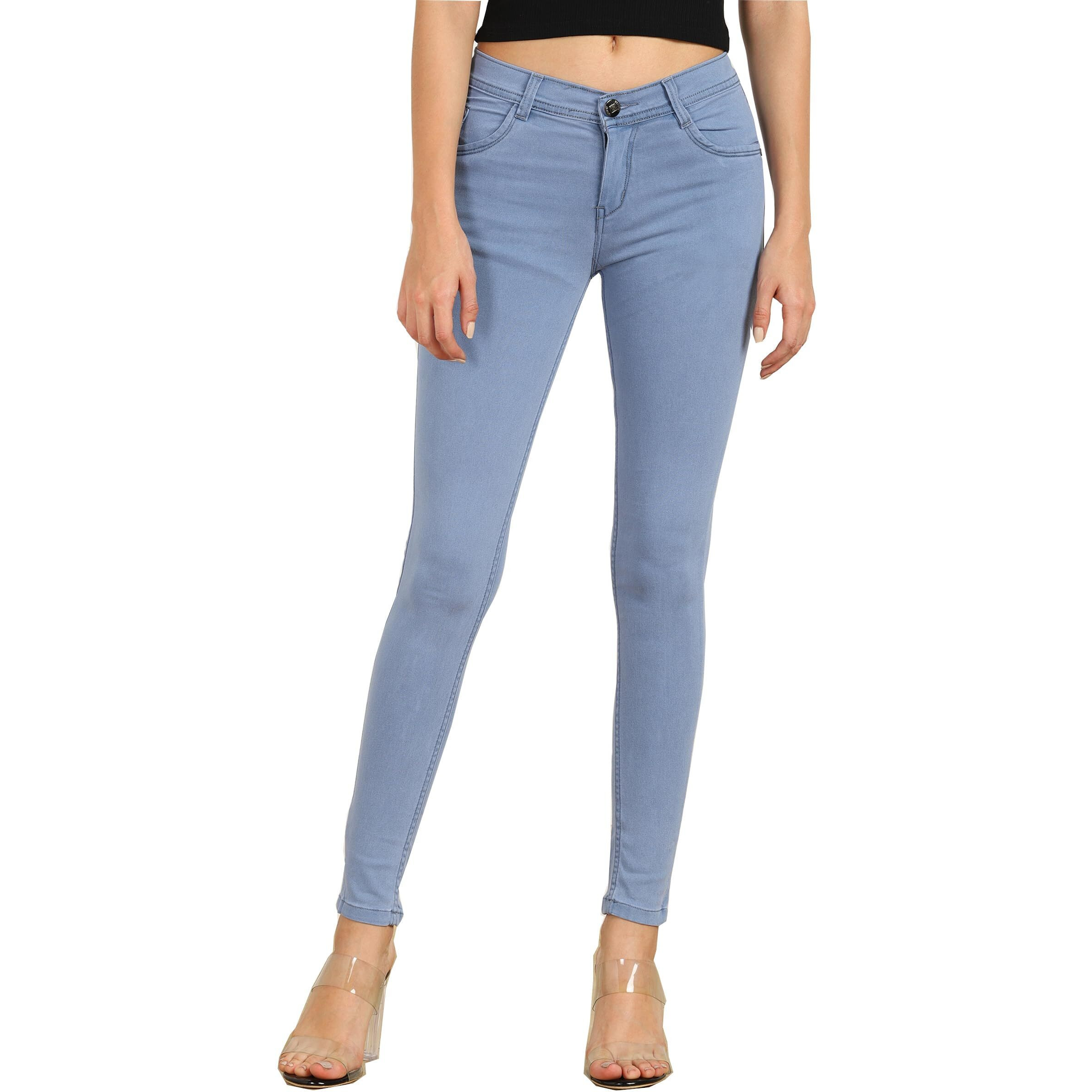 Nifty Women's Denim Stretchable Slim Fit Jeans (Jean_PLN_Grey_36)