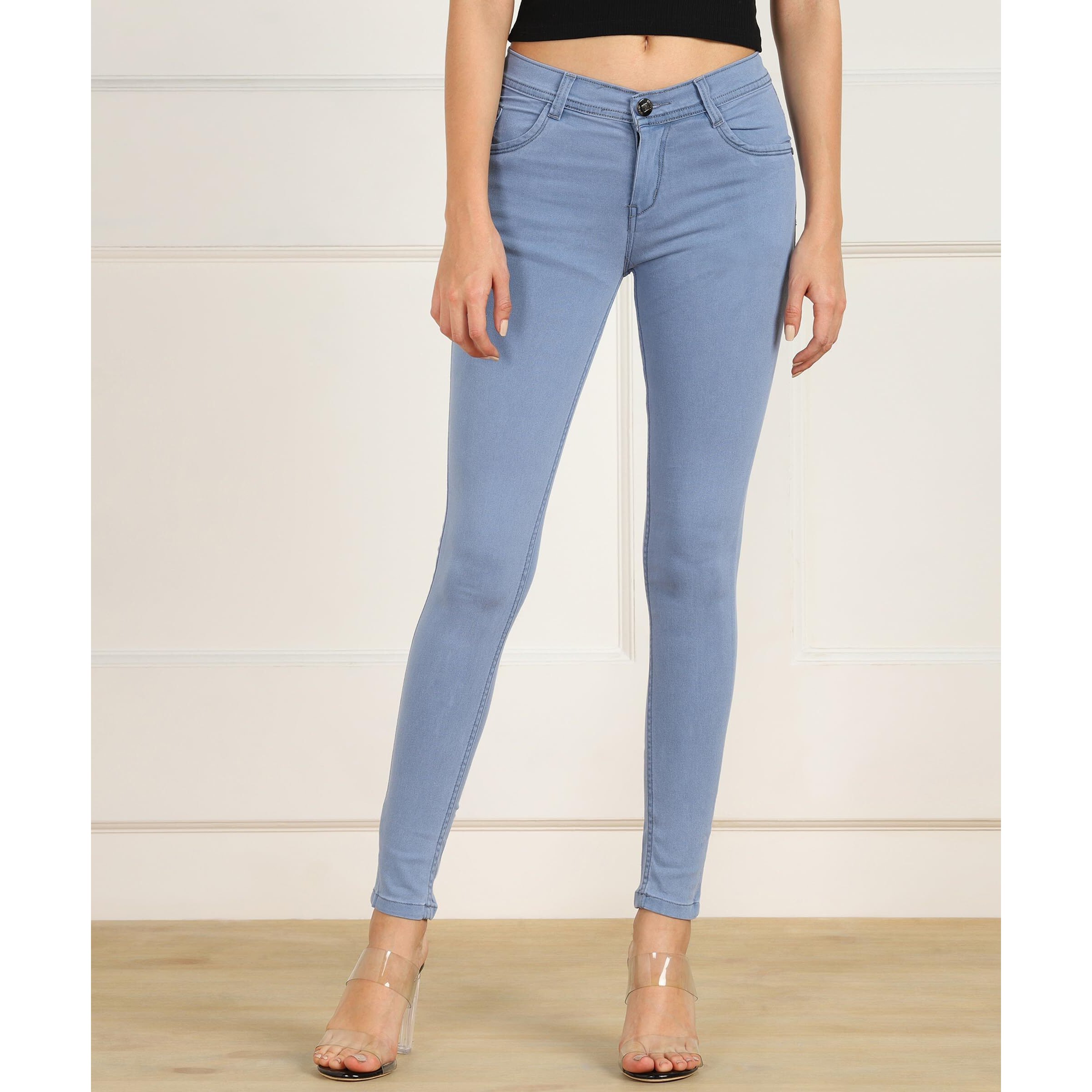 Nifty Women's Denim Stretchable Slim Fit Jeans (Jean_PLN_Grey_36)