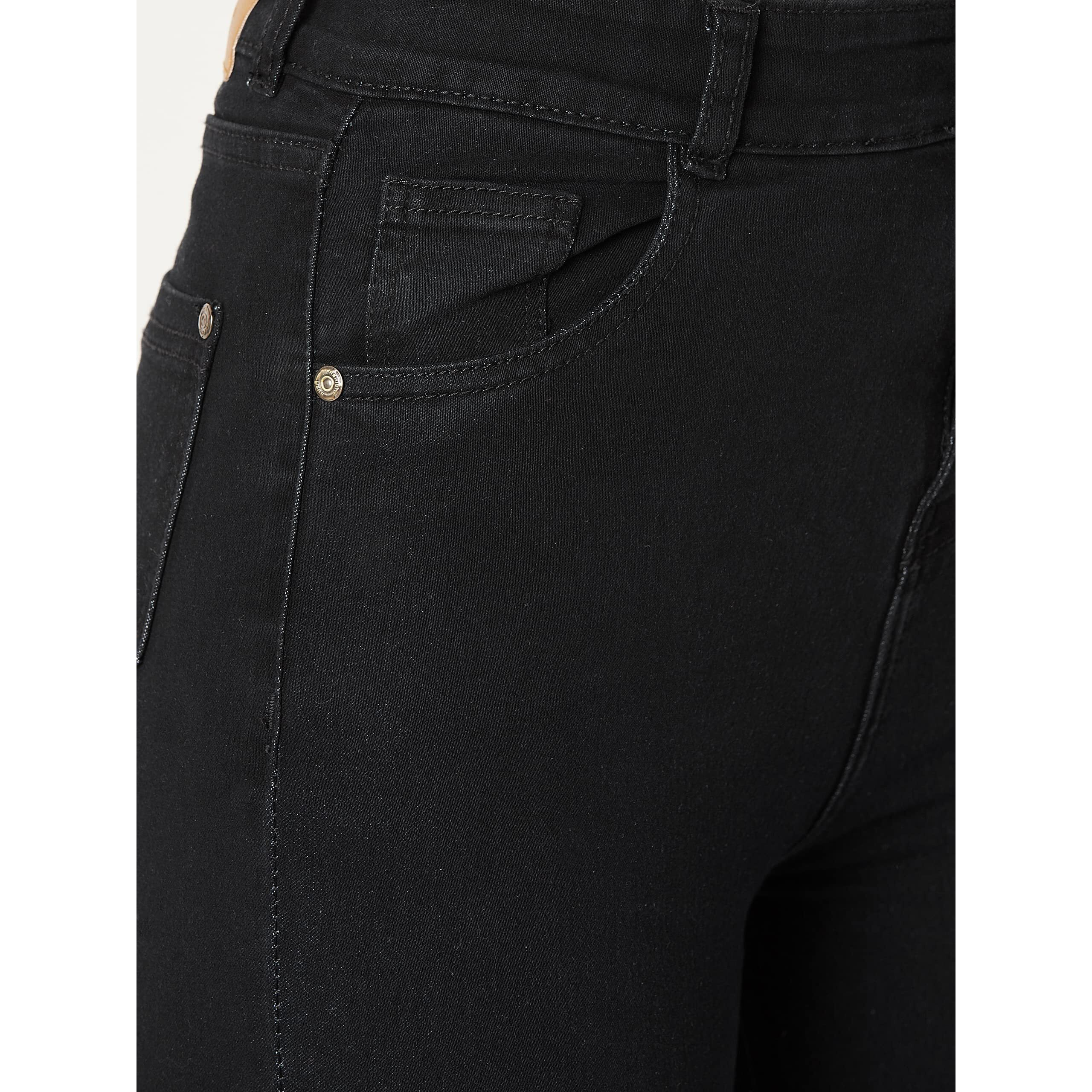 Miss Chase Women's Black High-Rise Stretchable Denim Jeans(MCAW18DEN02-79-62-34, Black, 34)