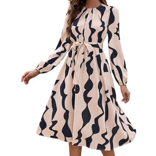 Leriya Fashion Rayon Fit and Flare Below The Knee Women Dress (LF-WD1221_Beige