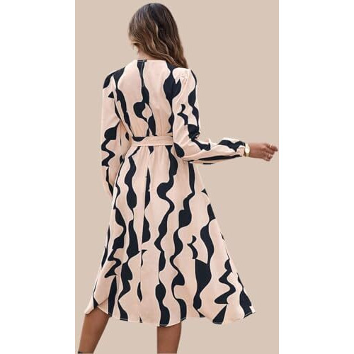 Leriya Fashion Rayon Fit and Flare Below The Knee Women Dress (LF-WD1221_Beige