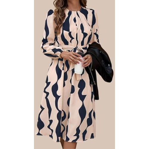 Leriya Fashion Rayon Fit and Flare Below The Knee Women Dress (LF-WD1221_Beige