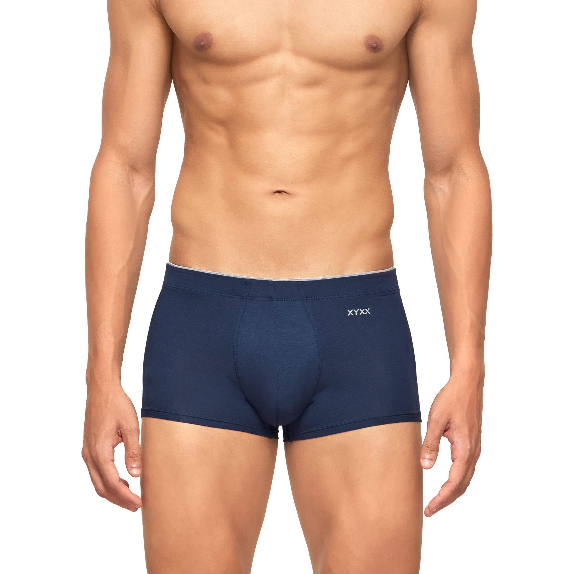 XYXX Men's Underwear Uno IntelliSoft Antimicrobial Micro Modal Trunk Pack of 2 (Dress Blue  Black M)