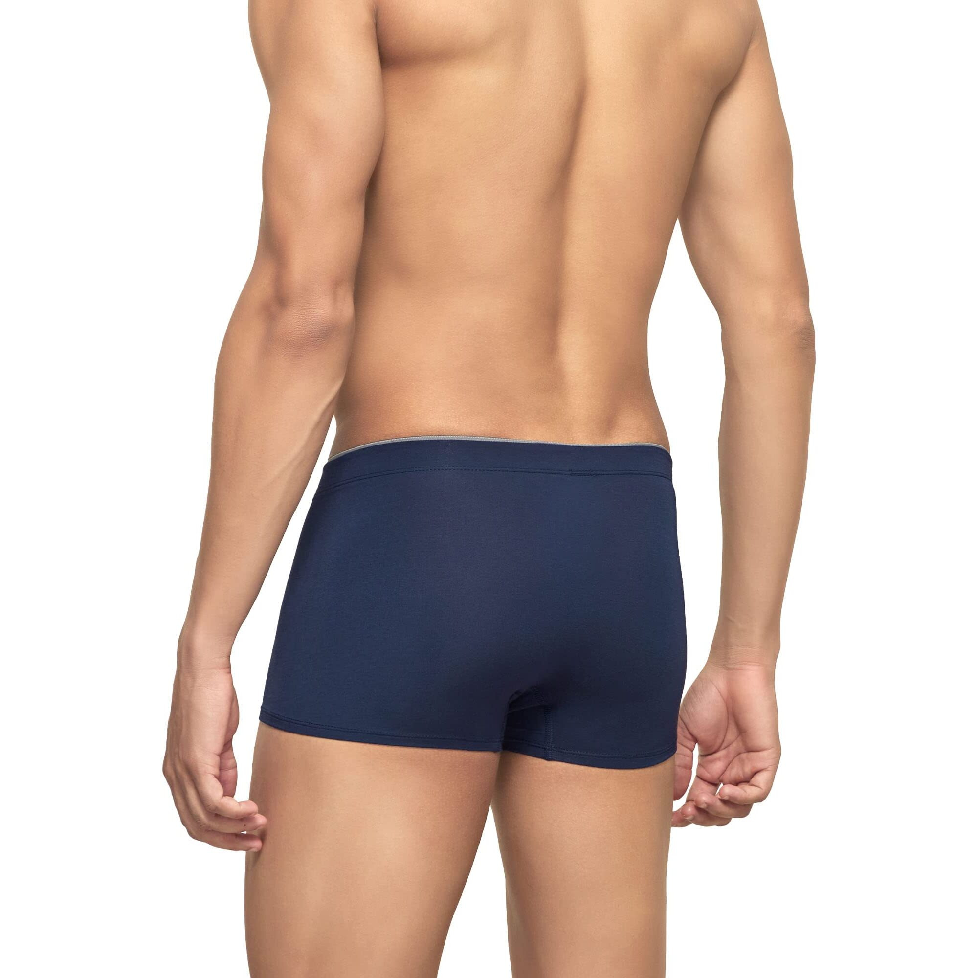 XYXX Men's Underwear Uno IntelliSoft Antimicrobial Micro Modal Trunk Pack of 2 (Dress Blue  Black M)