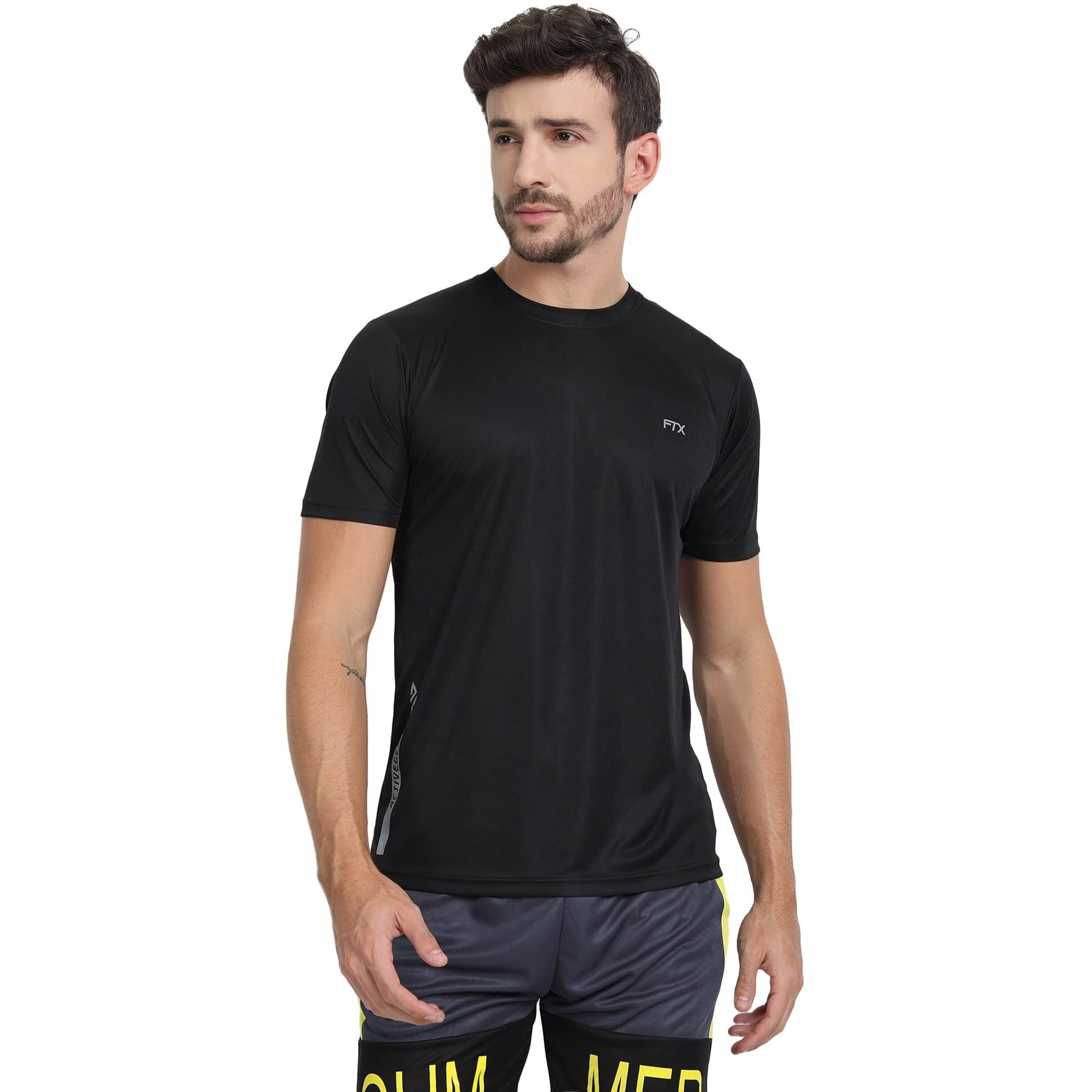 FTX Men Drifit Round Neck Half Sleeve Regular Fit Tshirt Pack of 4(723_2_5_7_8)_XL, Grey
