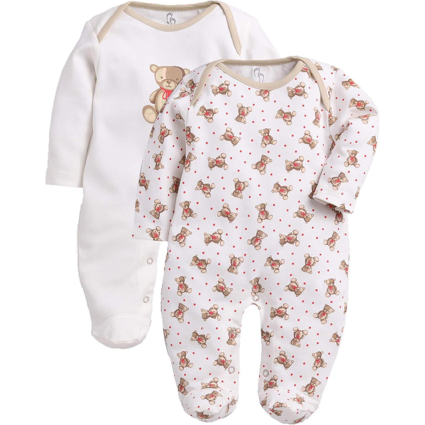 BabyGo Baby Romper 100% Cotton Rompers for New Born Baby|Sleepsuits for Baby Boys & Girls |Onesies| Infant Clothes|MULTI| 0-3M| 3-6M| 6-9M| Pack of 2