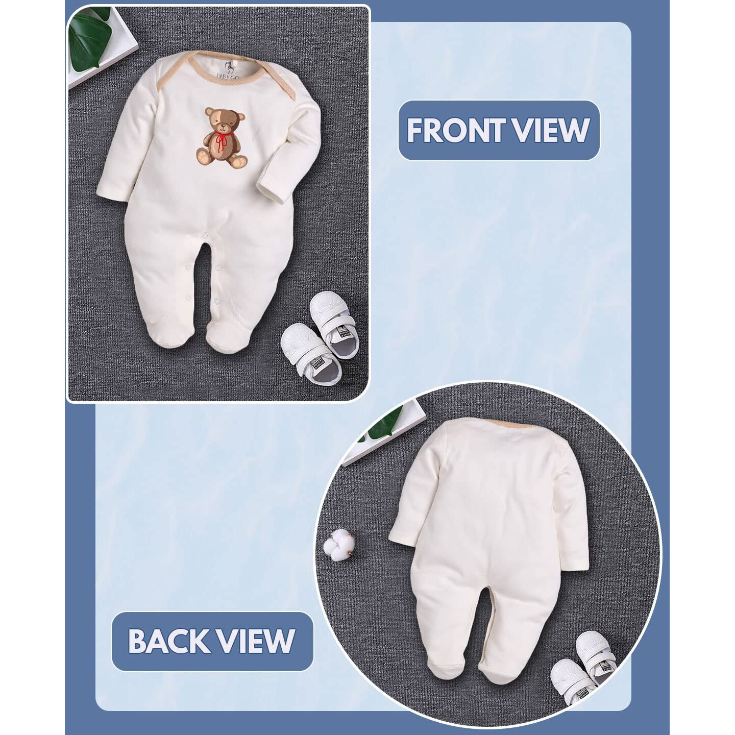 BabyGo Baby Romper 100% Cotton Rompers for New Born Baby|Sleepsuits for Baby Boys & Girls |Onesies| Infant Clothes|MULTI| 0-3M| 3-6M| 6-9M| Pack of 2