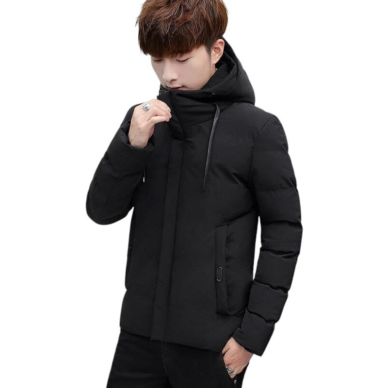 YOONIKK Hooded Jacket for Men | Winter Wear Puffer Jacket | Full Sleeve Padded Bomber Jacket for Men | Lightweight Windproof Outerwear | Stylish Winter Jackets for Men (IN, Alpha, XL, Regular, Black)