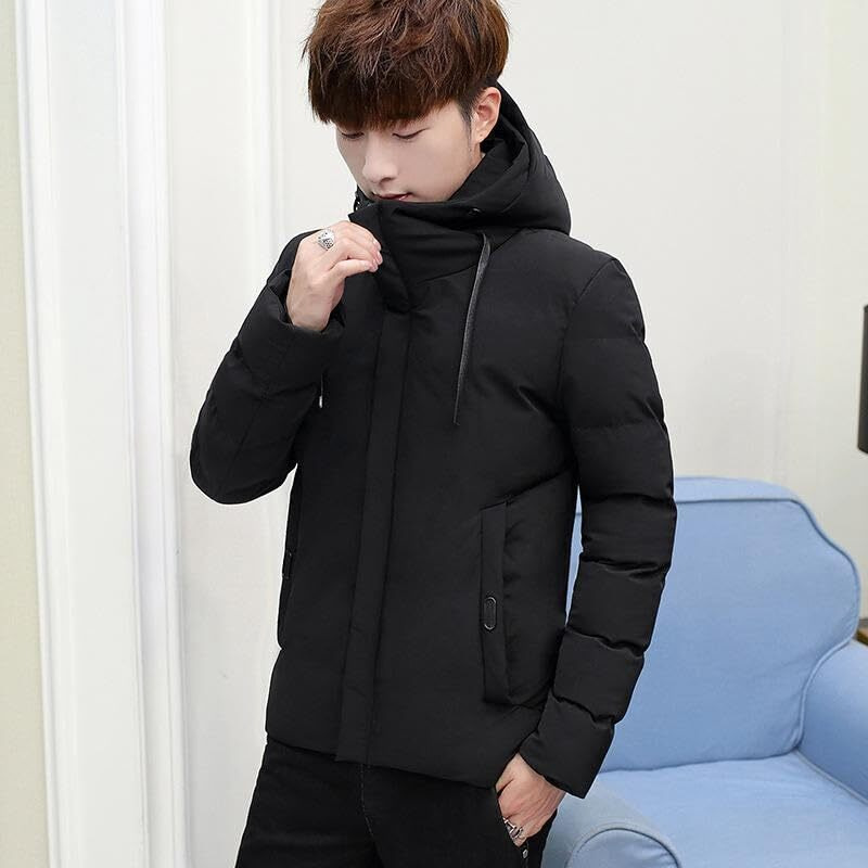 YOONIKK Hooded Jacket for Men | Winter Wear Puffer Jacket | Full Sleeve Padded Bomber Jacket for Men | Lightweight Windproof Outerwear | Stylish Winter Jackets for Men (IN, Alpha, XL, Regular, Black)