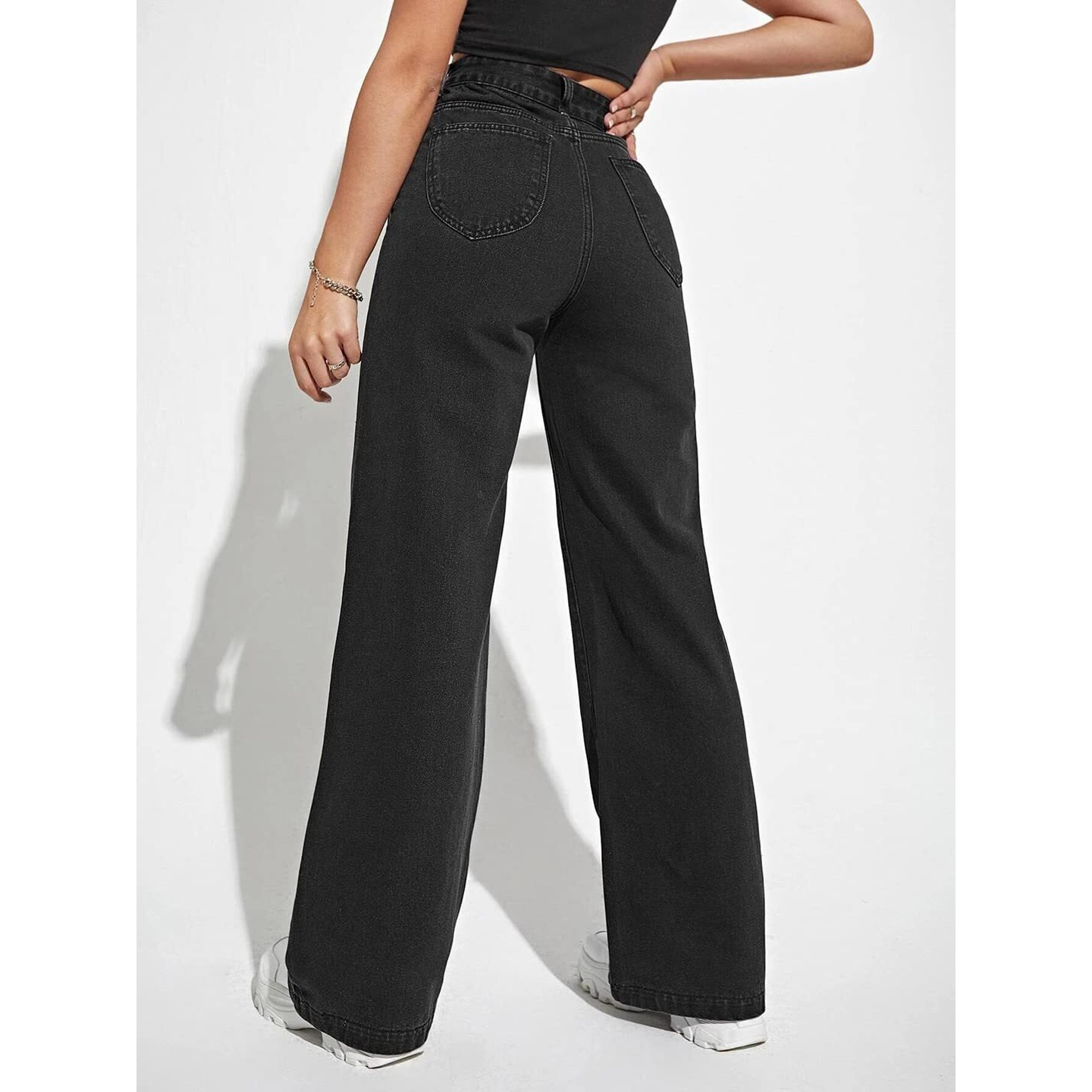 KOTTY Womens High Rise Cotton Lycra Solid Jeans