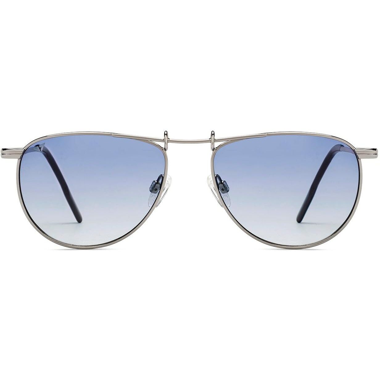 Vincent Chase By Lenskart | Silver Blue Full Rim Pilot | Economic Range | Branded Latest and Stylish Sunglasses | 100% UV Protected | Men & Women | Medium | VC S15804