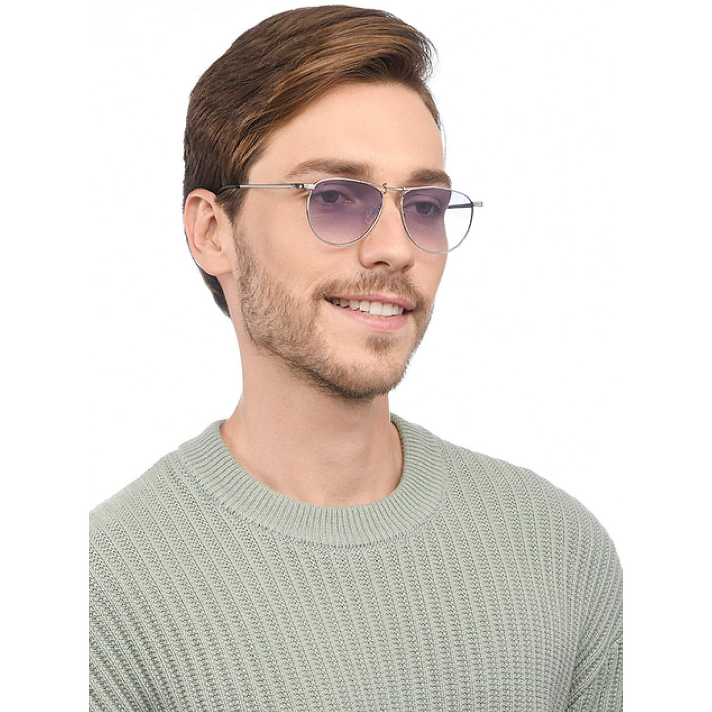 Vincent Chase By Lenskart | Silver Blue Full Rim Pilot | Economic Range | Branded Latest and Stylish Sunglasses | 100% UV Protected | Men & Women | Medium | VC S15804