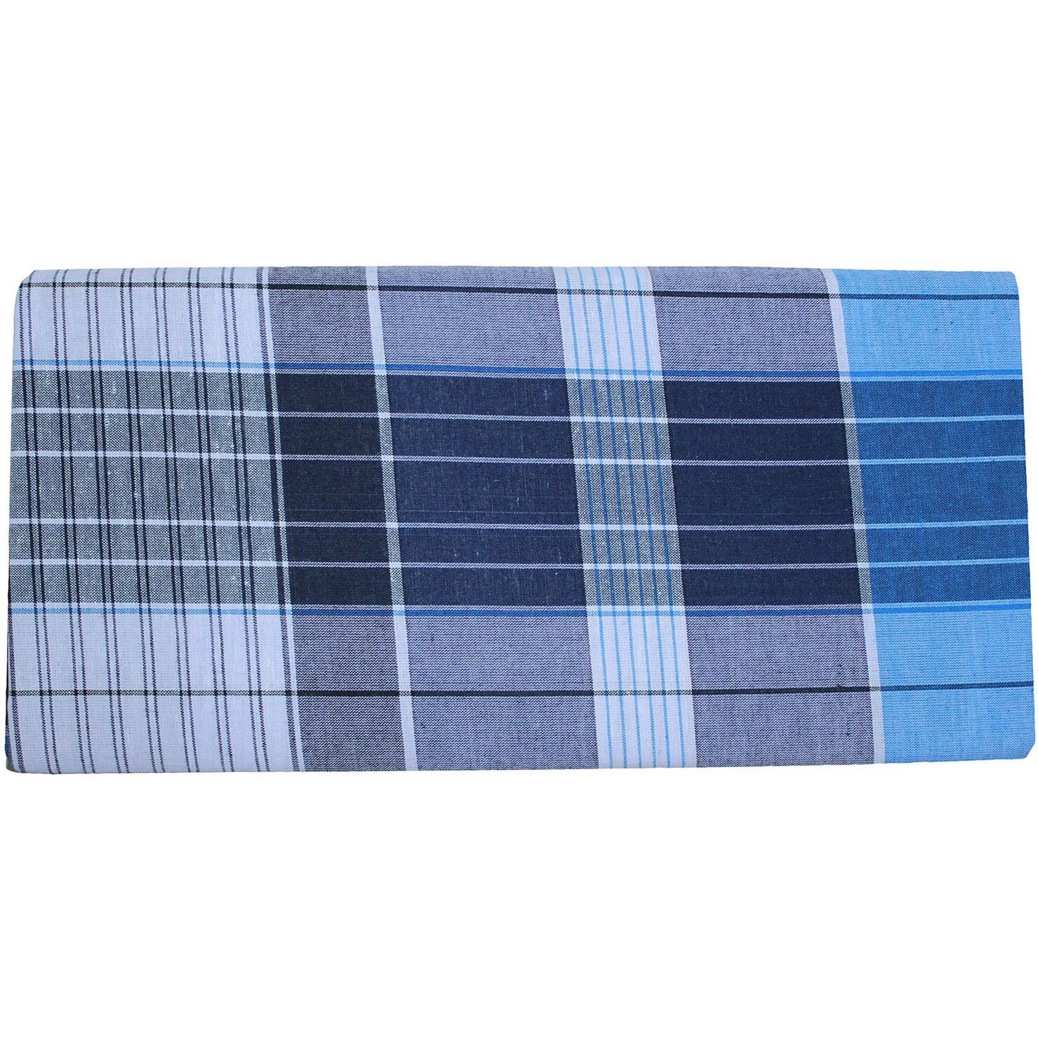 Weavers Villa Men's Mixed Cotton Lungi (Multicolour, 2 Mtrs) -Set of 2