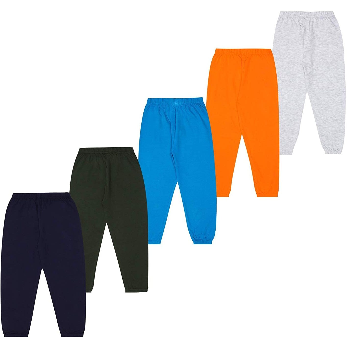 KYDA KIDS Unisex Kids Cotton Printed Loose Fit Track Pants (Pack of 5) (13Years-14Years) Multicolour