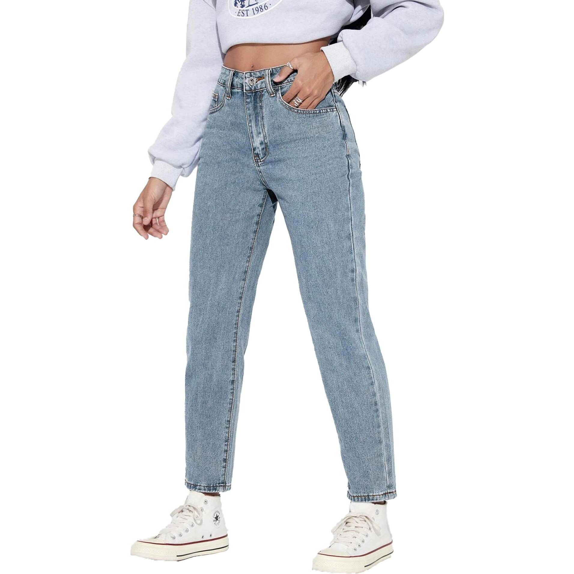 KOTTY Women High Rise Cotton Lycra Ankle Length Slim fit Blue Solid Jeans (Blue,30)