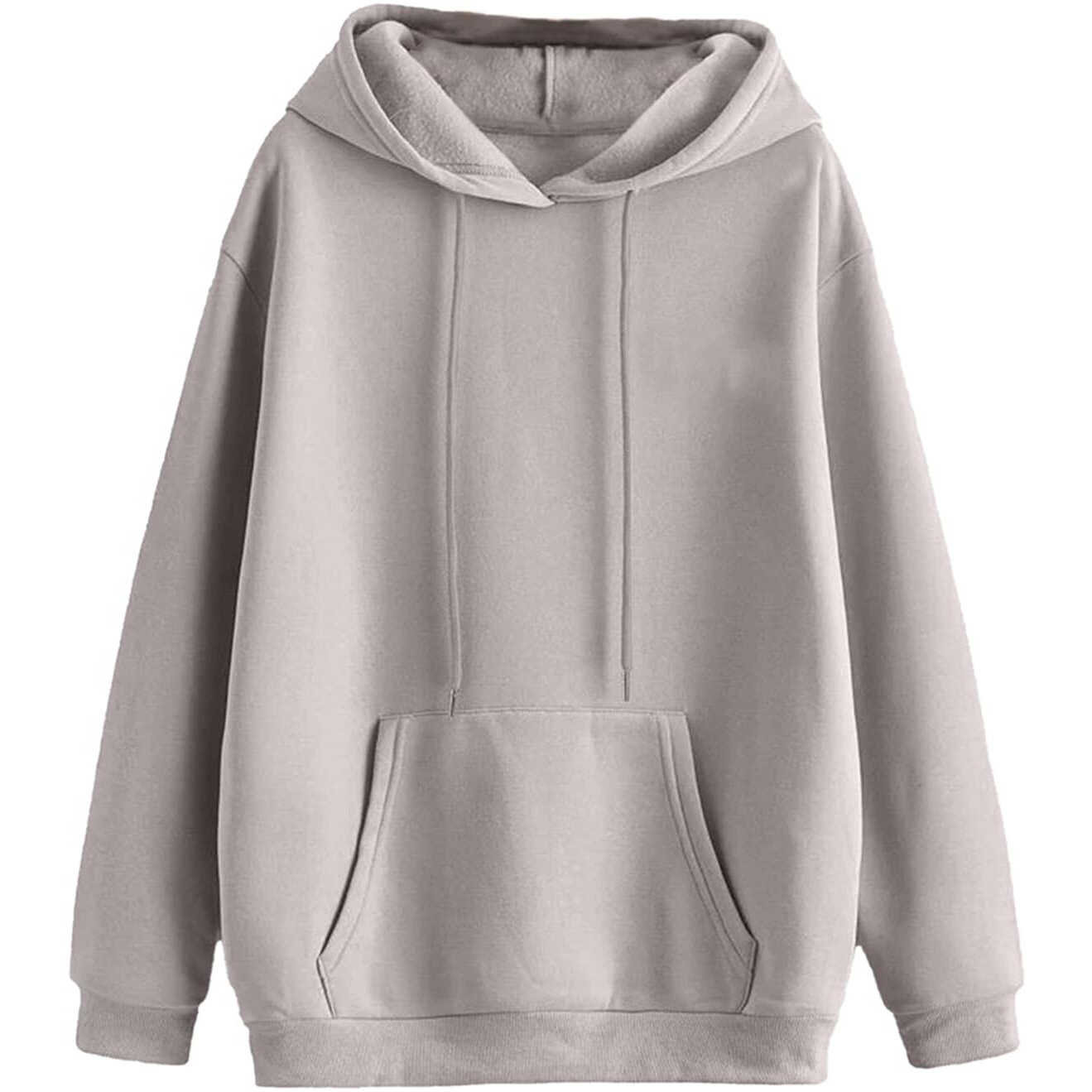 Veirdo Cotton Polly Fleece Regular Fit Grey Solid Hoodie for Men (VH0423GYPL54_XL)