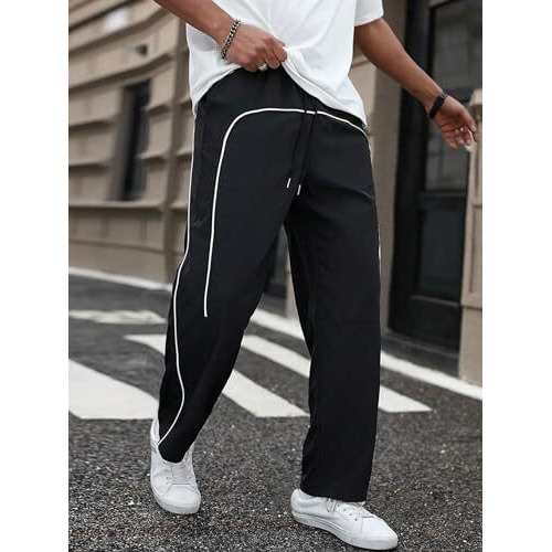GRECIILOOKS Regular Trouser Loose Fit | Sports for Men Stylish Track Pant (GL-TP-1045_Black_L)