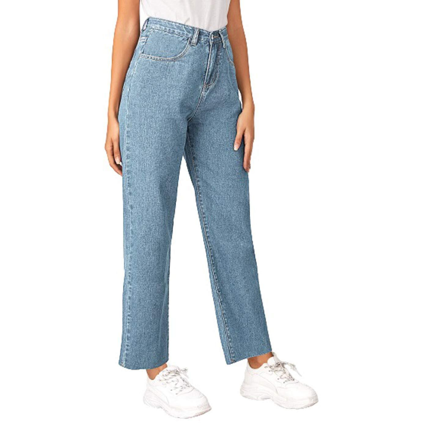 KOTTY Womens High Rise Cotton Lycra Jeans(Blue Light Blue,28)